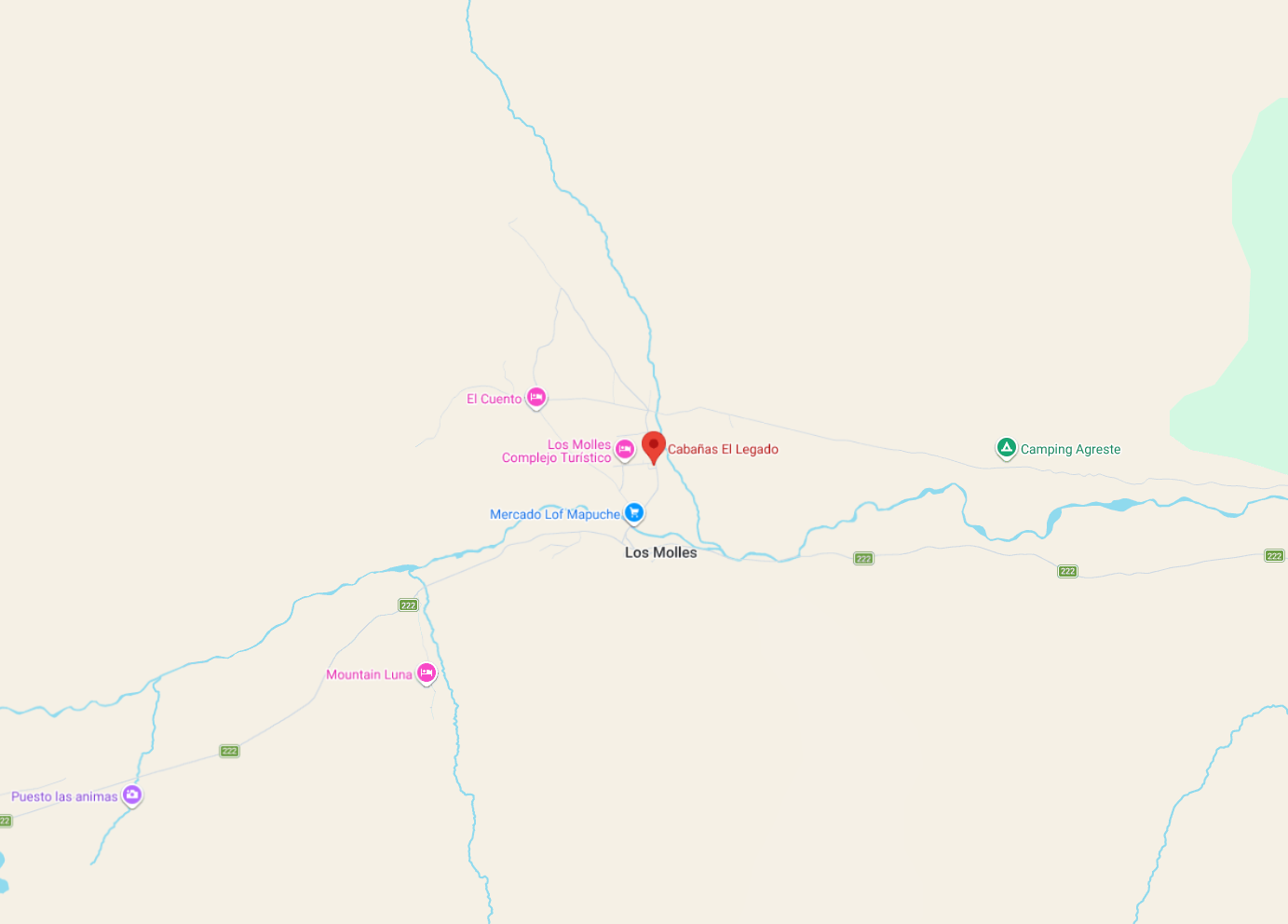 Mapa de Cabañas El Legado en Los Molles